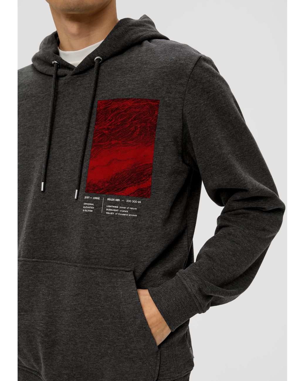 S.oliver Kapuzen-Sweatshirt mit Frontprint Blende, Logo in Grau für Herren  | Lyst DE