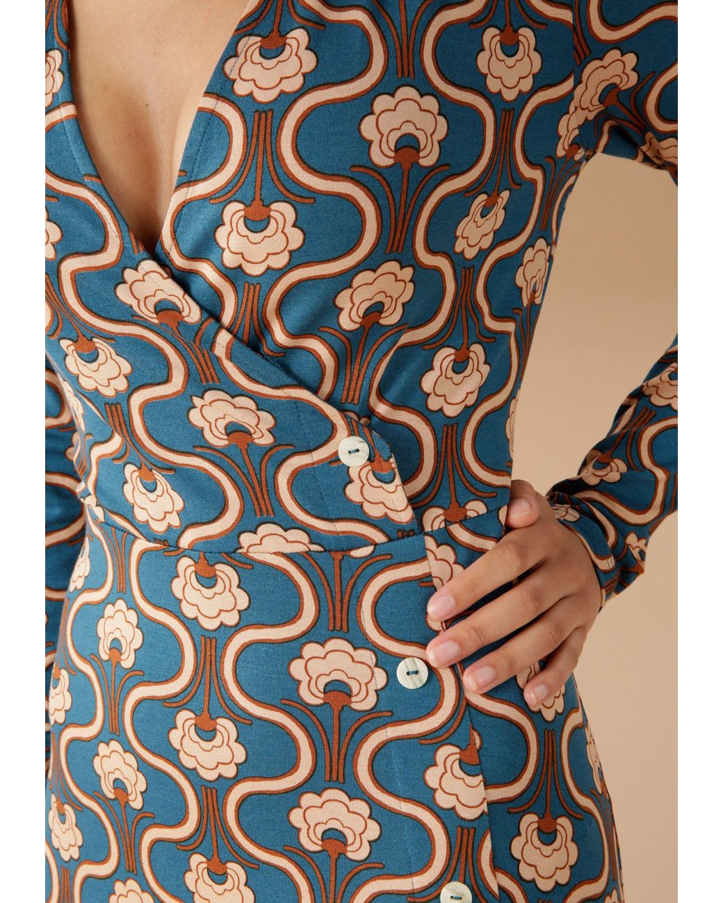 Aniston CASUAL Jerseykleid mit trendigem Retromuster bedruckt in Grau |  Lyst DE | Jerseykleider