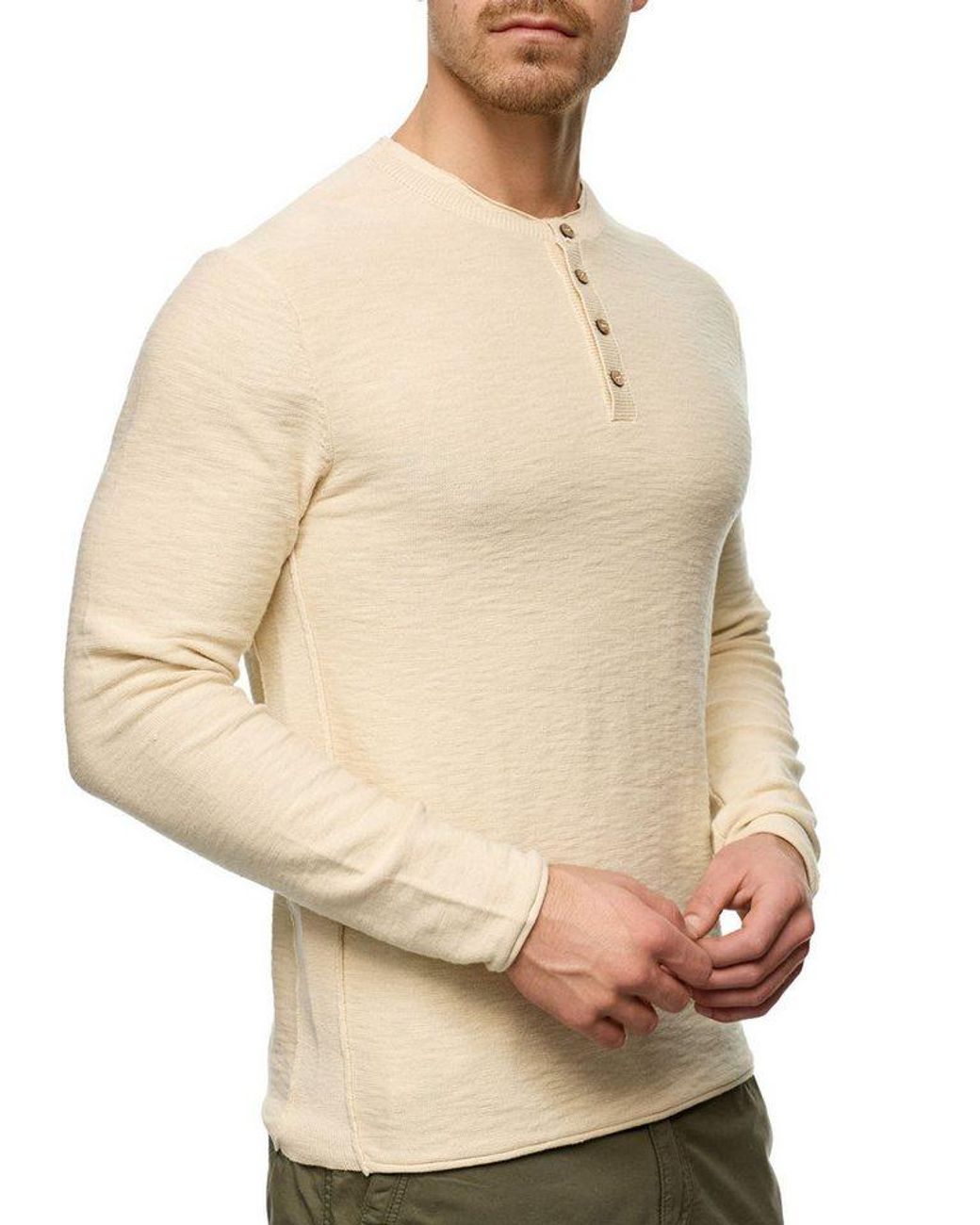 INDICODE Rundhalspullover Inhoffmann in Natural für Herren