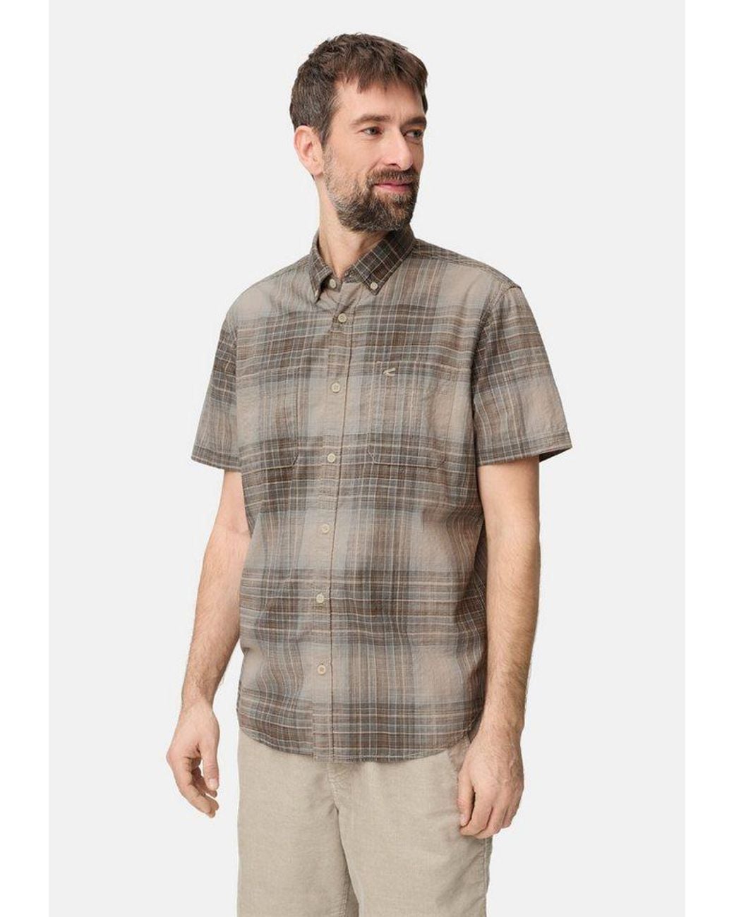 Camel Active Kurzarmhemd Mit Brusttaschen Kurzarm Button-Down in Brown für Herren