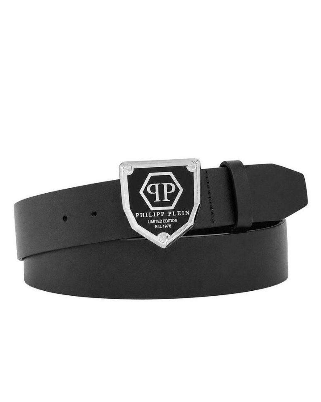 Philipp Plein Ledergürtel Hexagon in Black für Herren