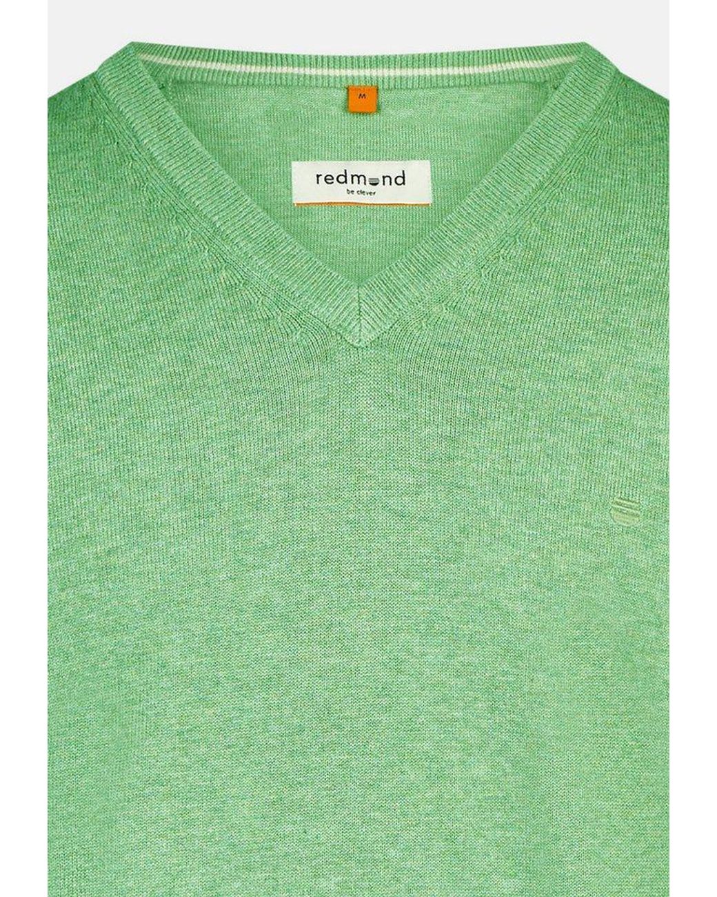 Redmond V-Ausschnitt-Pullover Basic (1-Tlg) Pullover in Green für Herren