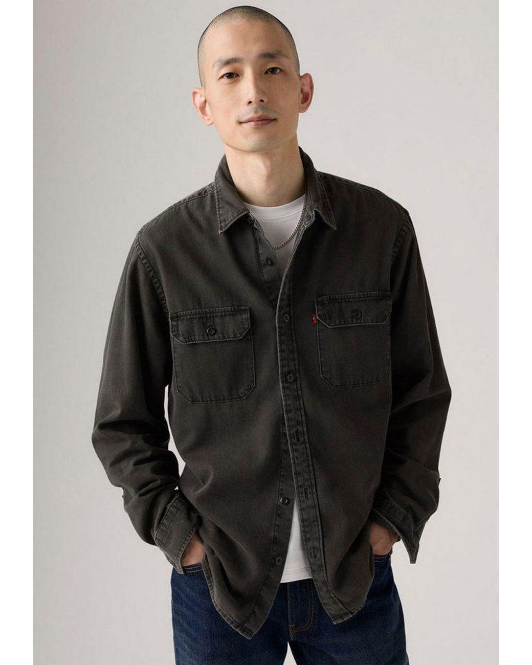 Levi's Langarmhemd Jackson Worker in Gray für Herren