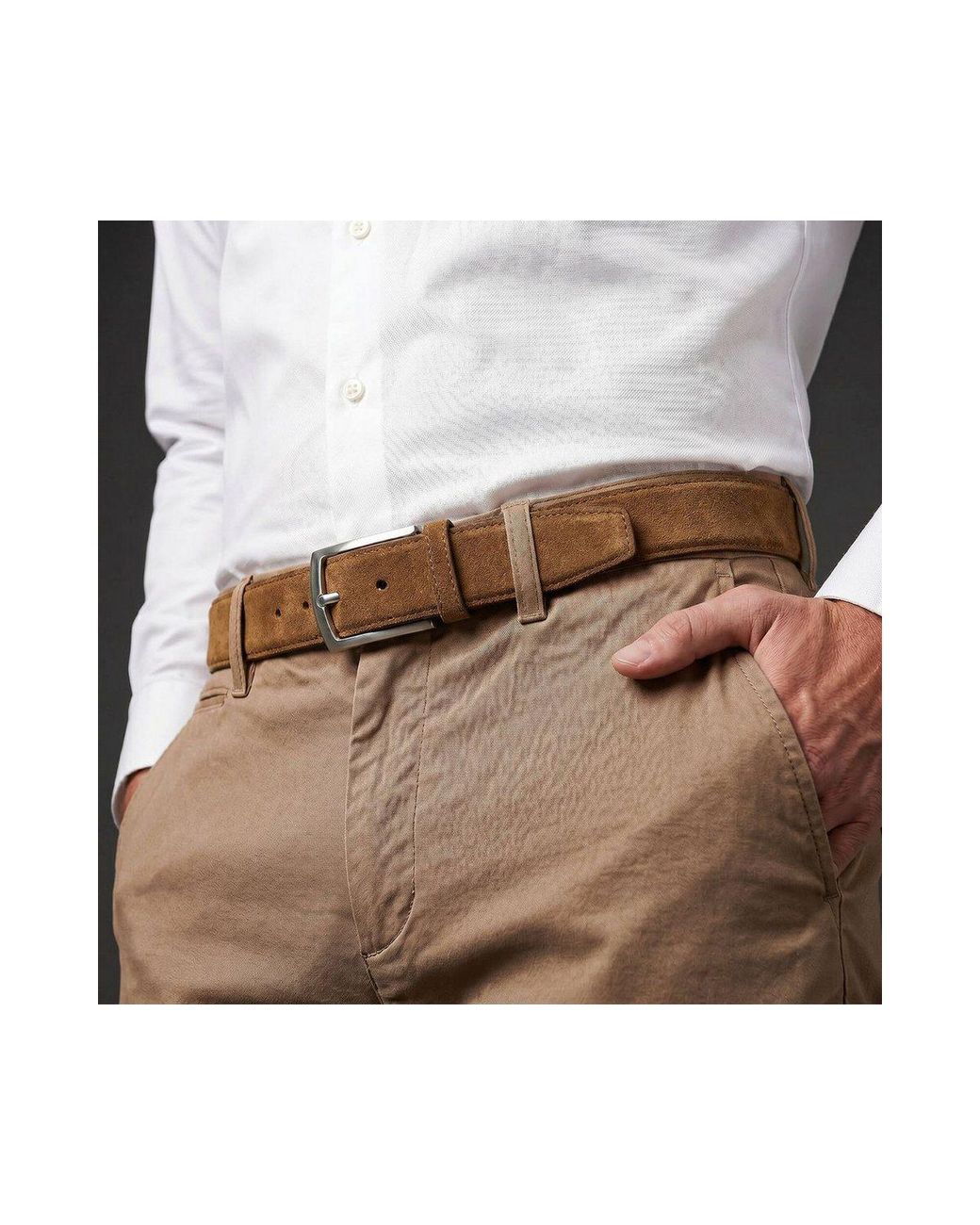 Lindenmann Ledergürtel in Brown für Herren