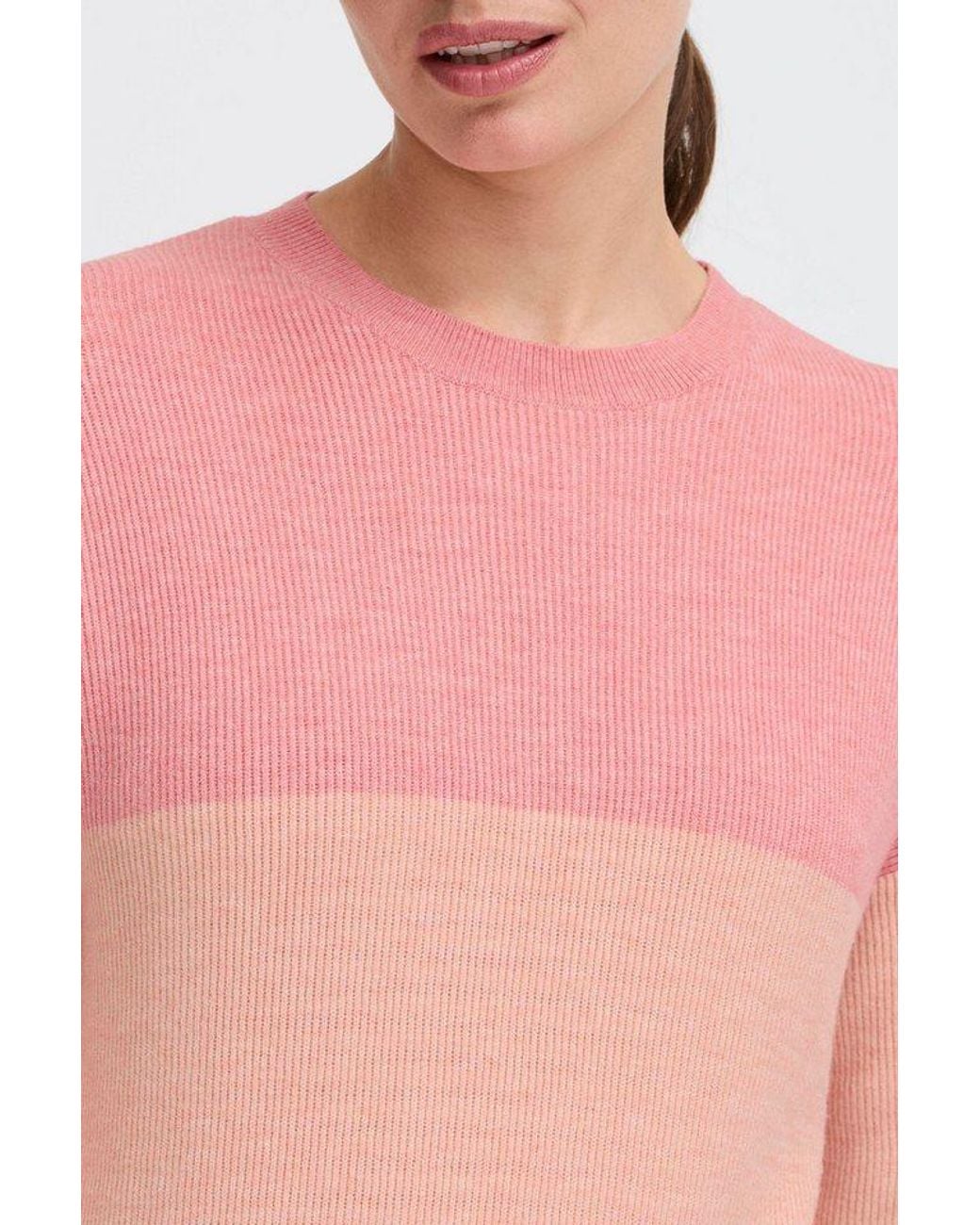Oxmo Red Strickpullover Oximanny Gerippter Feinstrick-Pullover