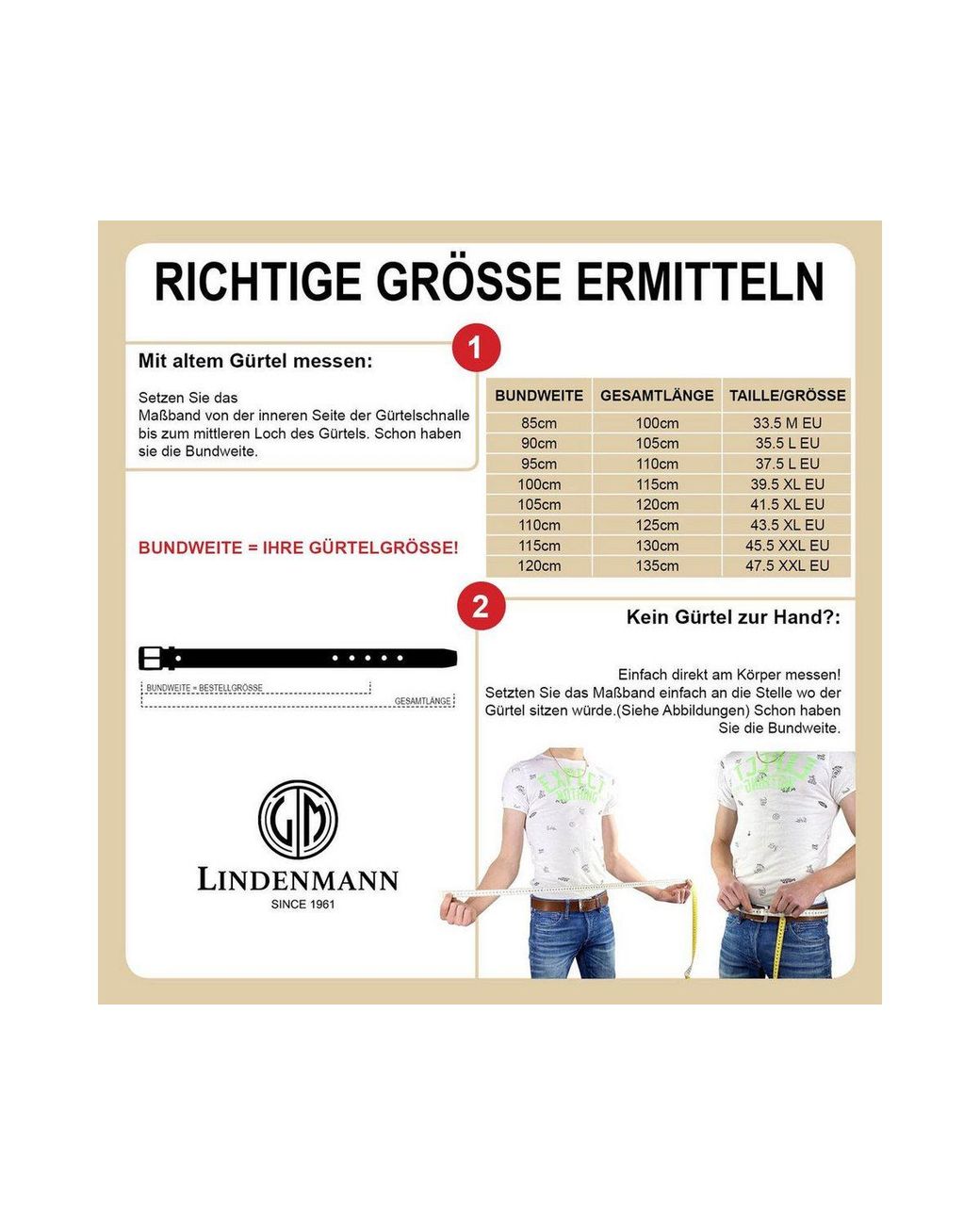 Lindenmann Koppelgürtel in Black für Herren