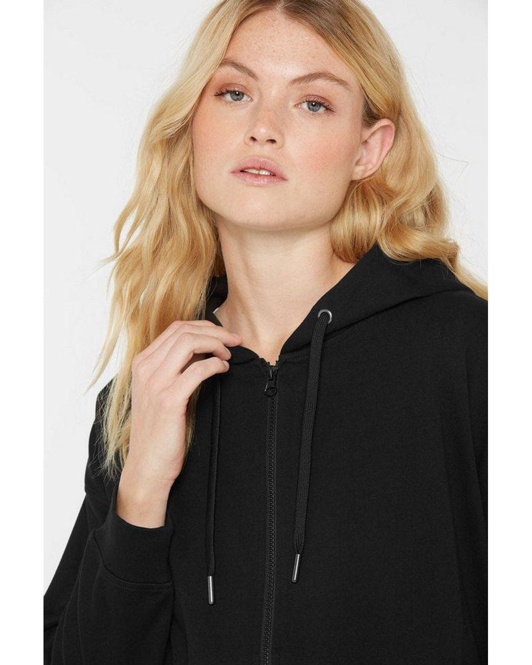 SENSES.THE LABEL Black Kapuzensweatjacke Mit Baumwolle
