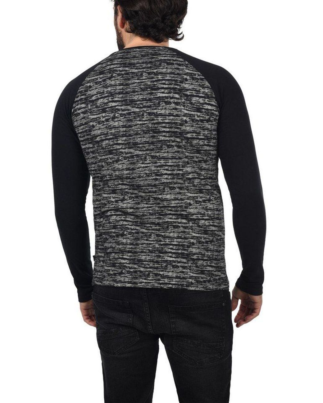 Solid Langarmshirt Sdmevan Longsleeve in Black für Herren