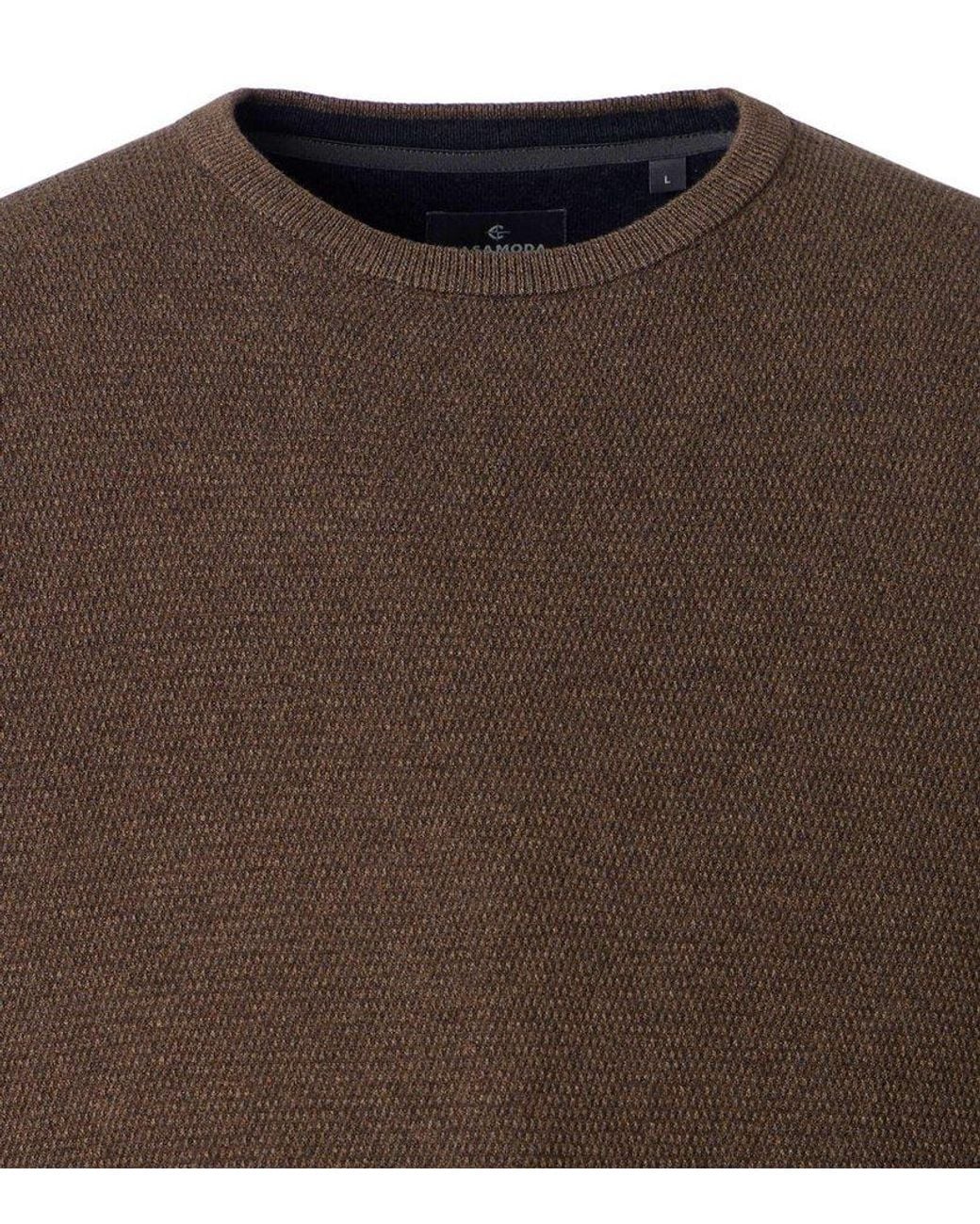 CASA MODA Strickpullover Pullover Uni in Brown für Herren