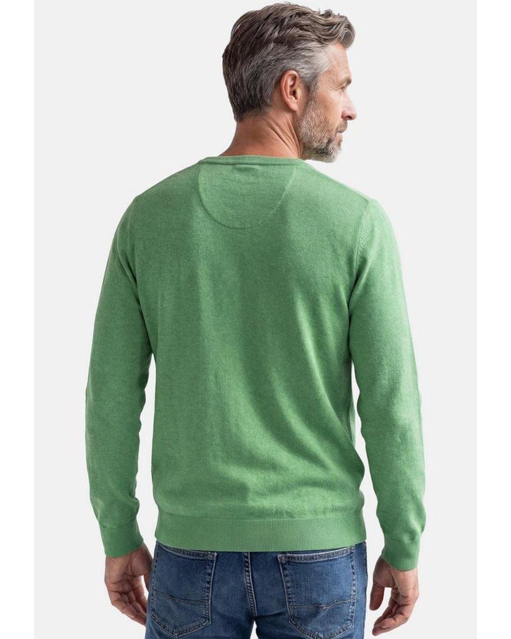 Redmond V-Ausschnitt-Pullover Basic (1-Tlg) Pullover in Green für Herren