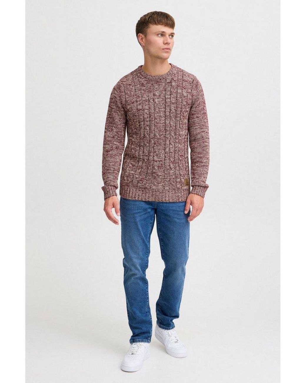 Solid Strickpullover Sdphilemon Strickpulli Mit Zopfstrickmuster in Red für Herren