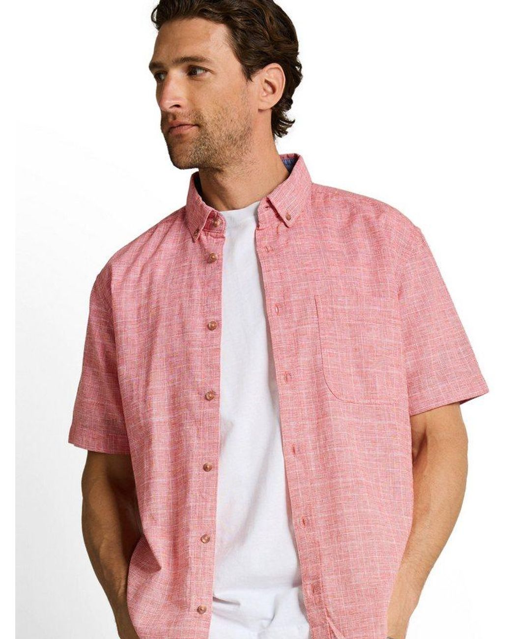 Tom Tailor Kurzarmhemd Mit Button-Down Kragen in Red für Herren