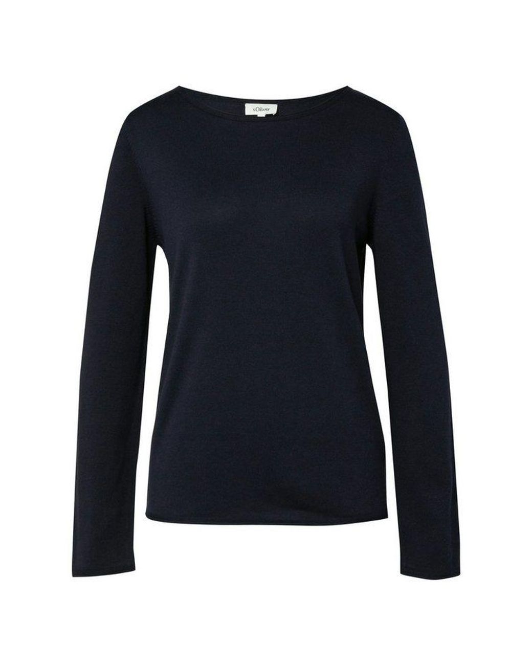 S.oliver Blue Strickpullover Mit U-Boot-Ausschnitt