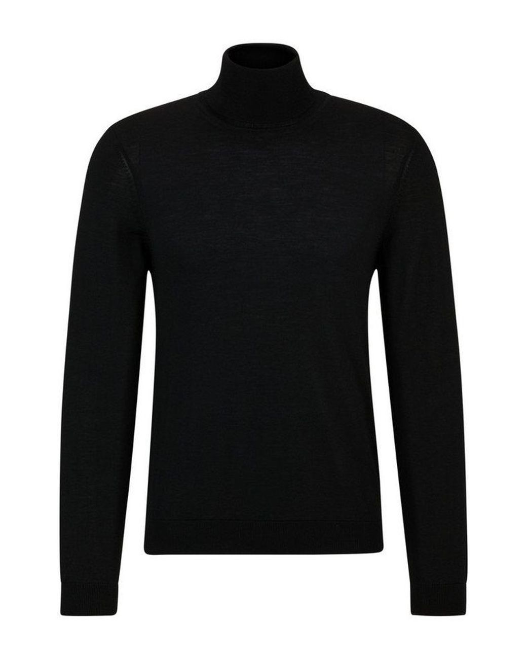 Boss Strickpullover Rollkragenpullover in Black für Herren