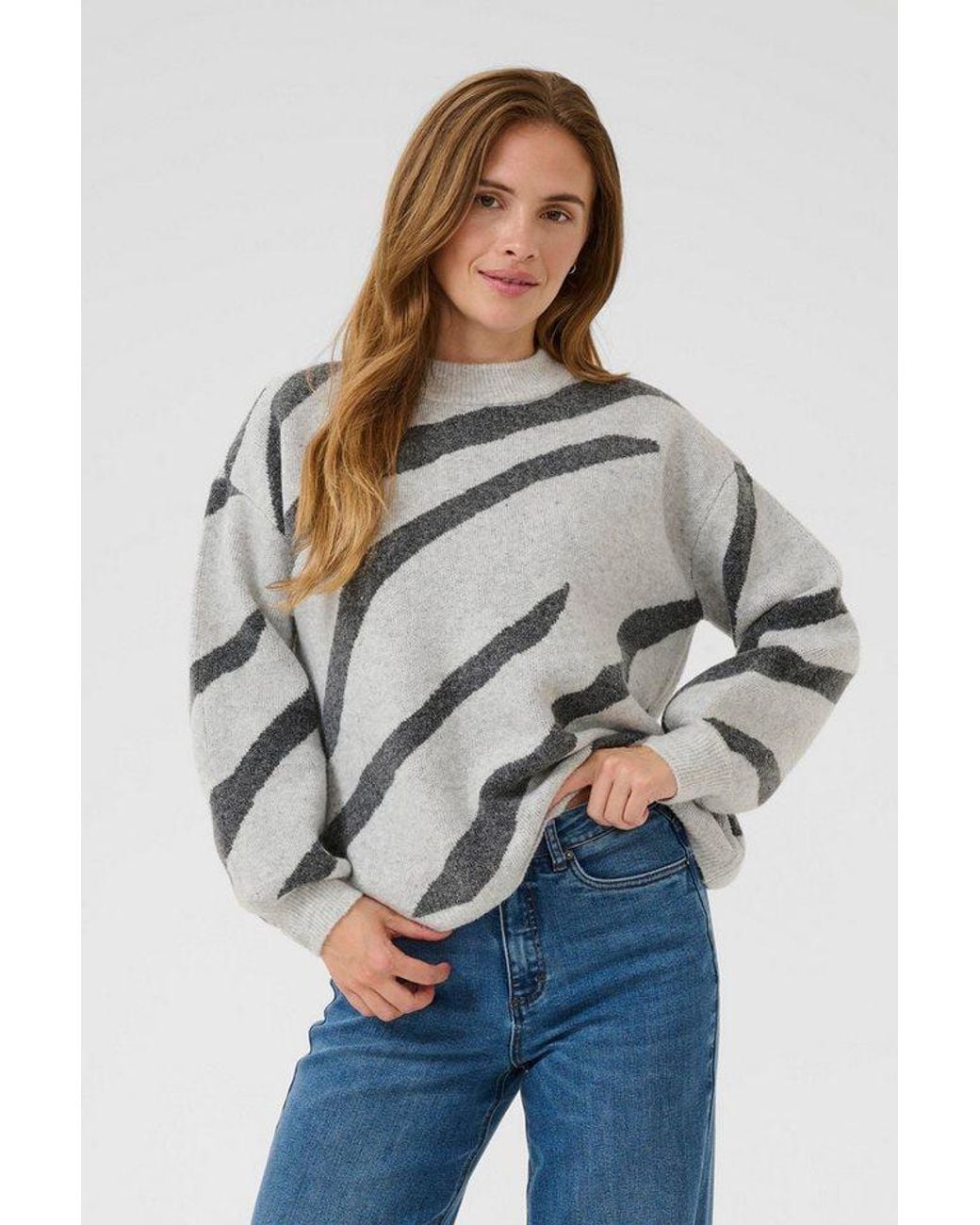 Kaffe Gray Strickpullover Strickpullover Kawilma