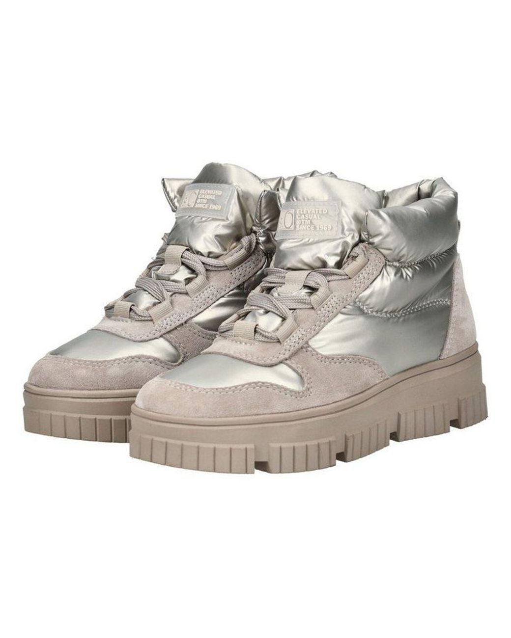 S.oliver Natural Stiefelette Leder/Textil Schnürstiefelette