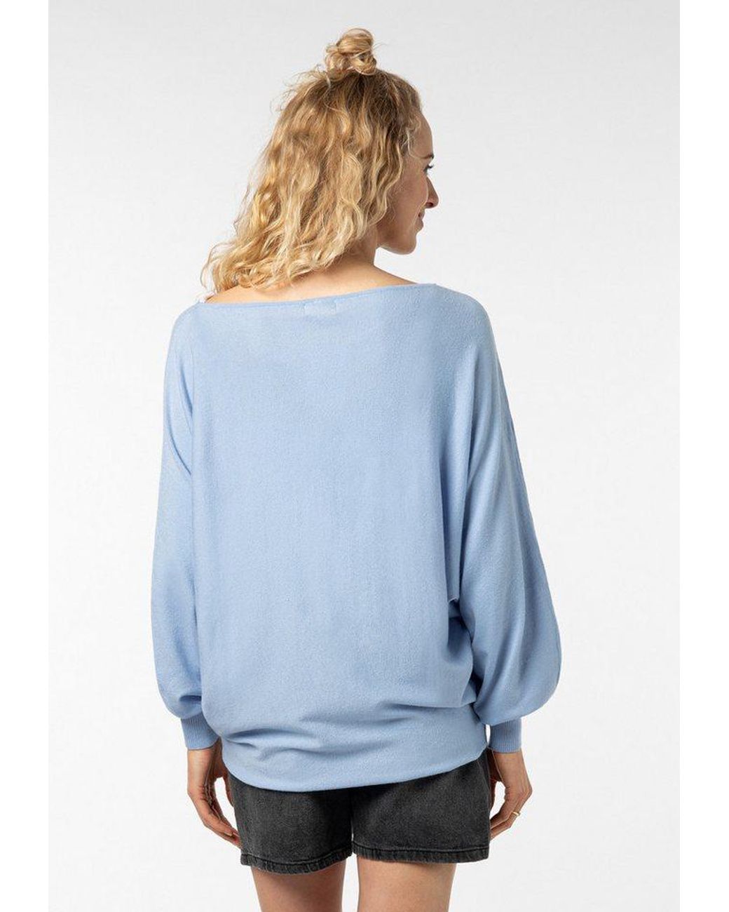 Sublevel Blue Strickpullover Strickpullover Fledermaus
