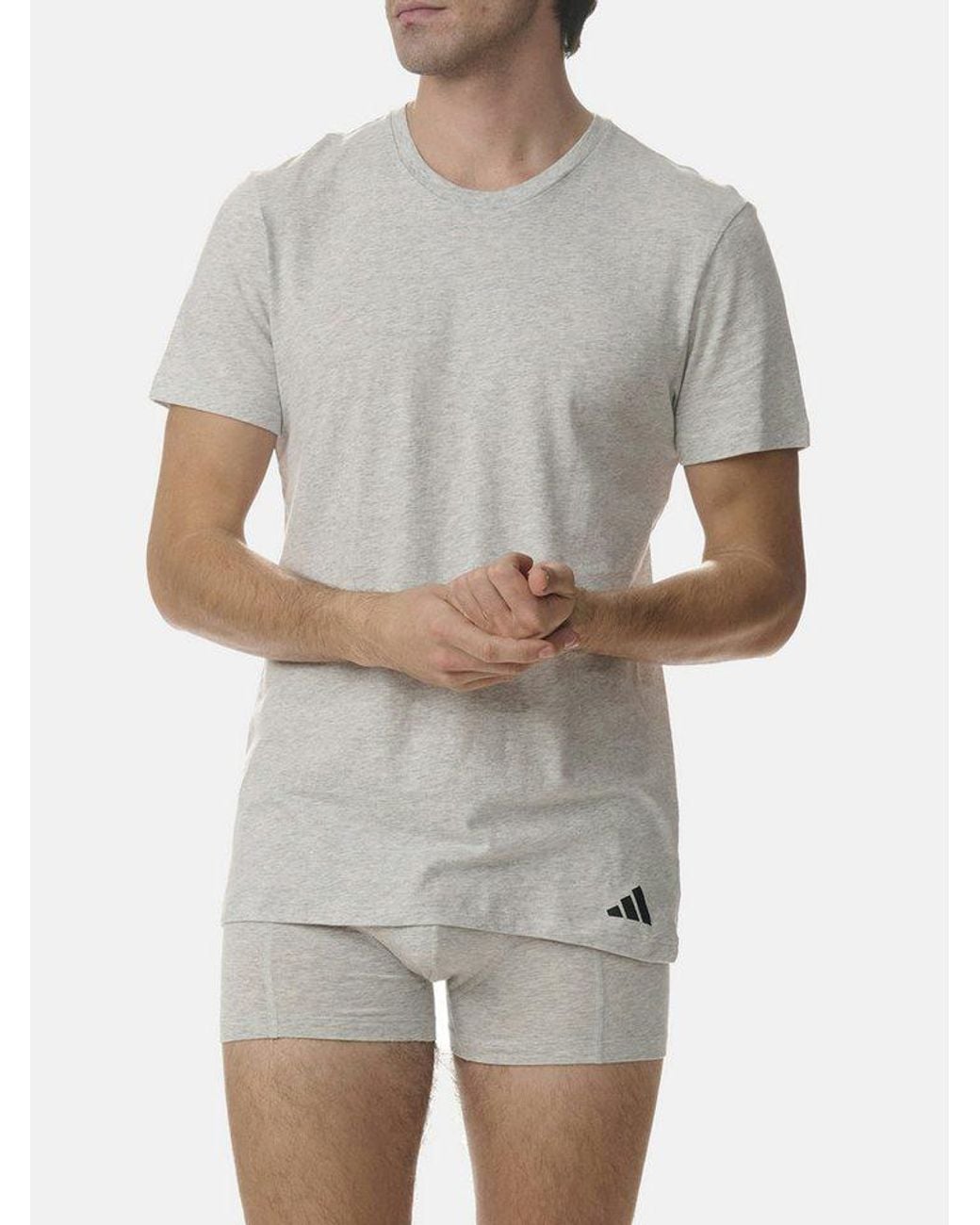Adidas T-Shirt Active Core Cotton (3-Tlg) Unterziehshirt Unterhemd Kurzarm in White für Herren