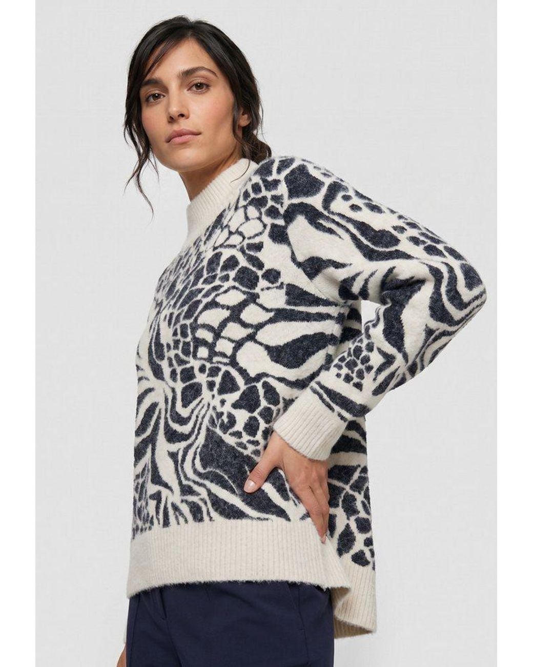 Olsen Gray Strickpullover Mit Stehkragen