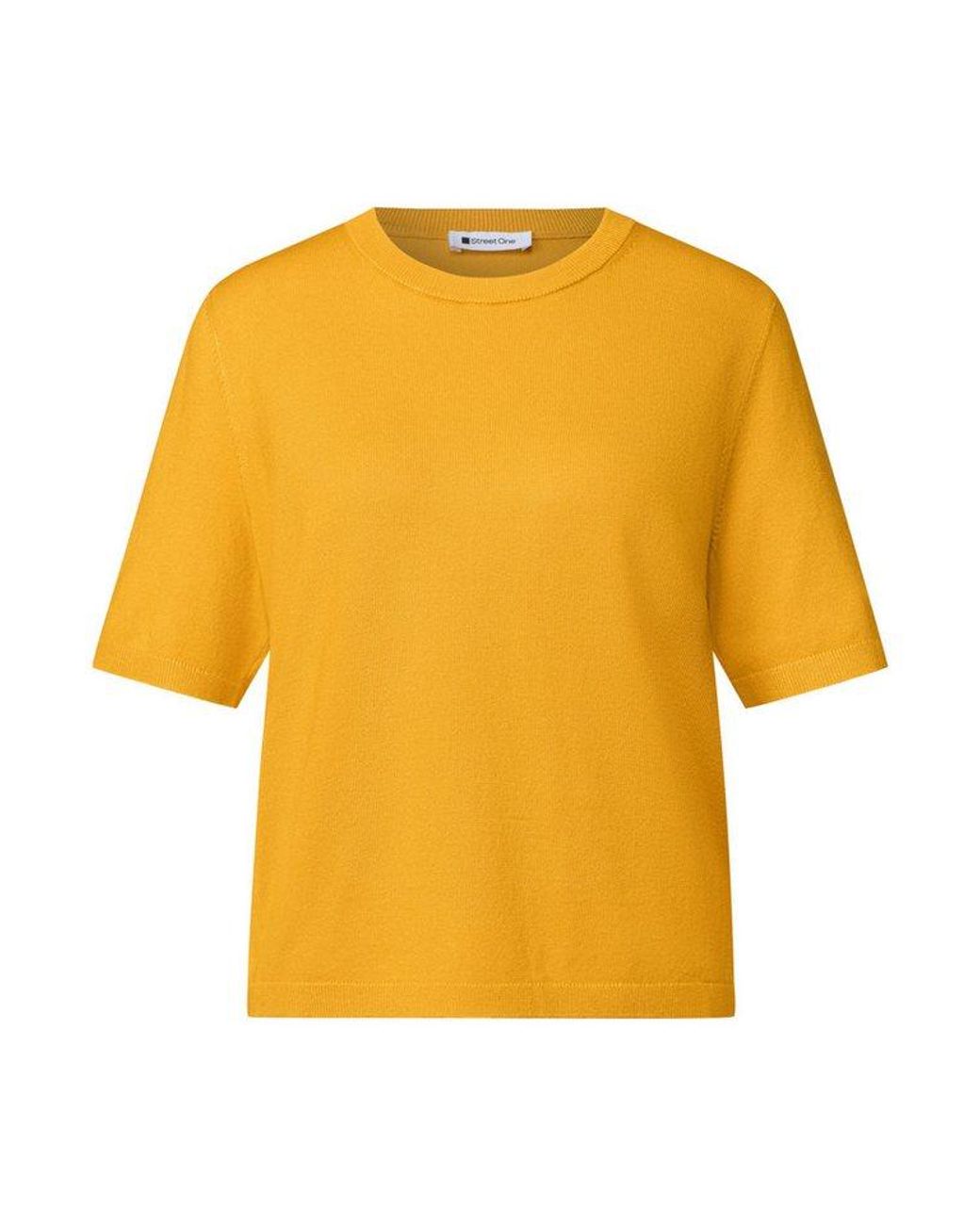 Street One Yellow Kurzarmpullover Softe Viskose
