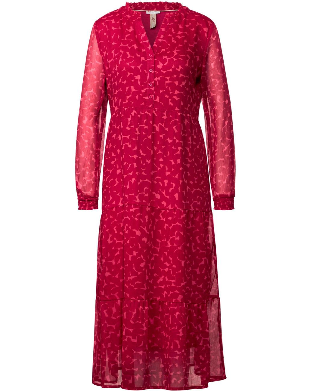 Street One Chiffonkleid Chiffon Tunic Dress mit Allover-Print in Rot | Lyst  DE