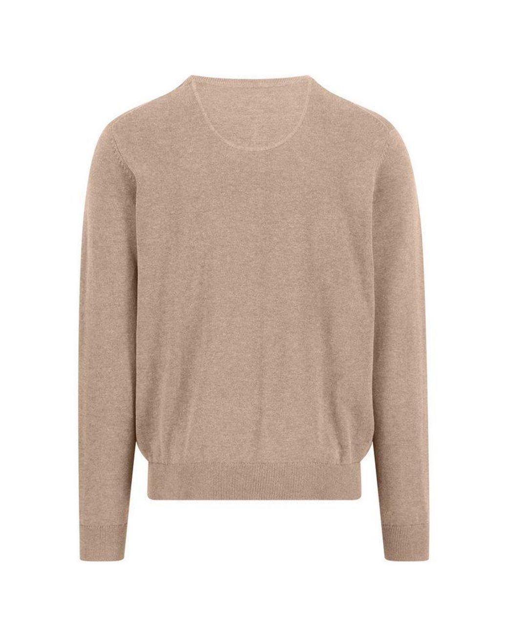 Fynch-Hatton Strickpullover Mit Logostickerei in Natural für Herren