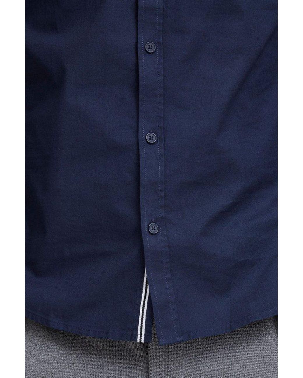 Solid Langarmhemd Sdallion Hemd Mit Knopfleiste in Blue für Herren
