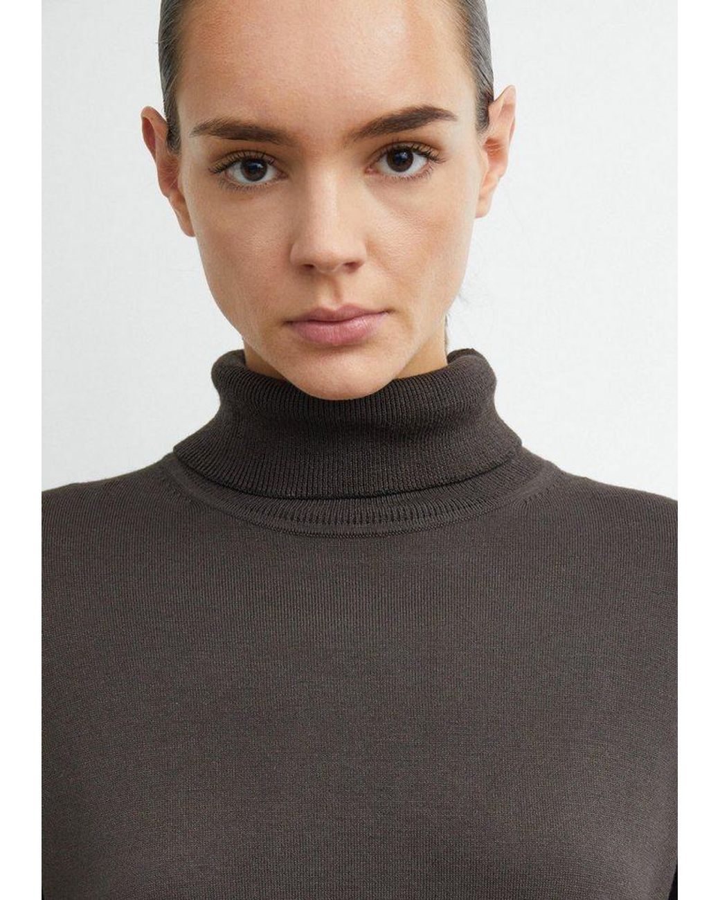 Comma, Black Longpullover Strickpullover Feinstrickpullover Mit Rollkragen