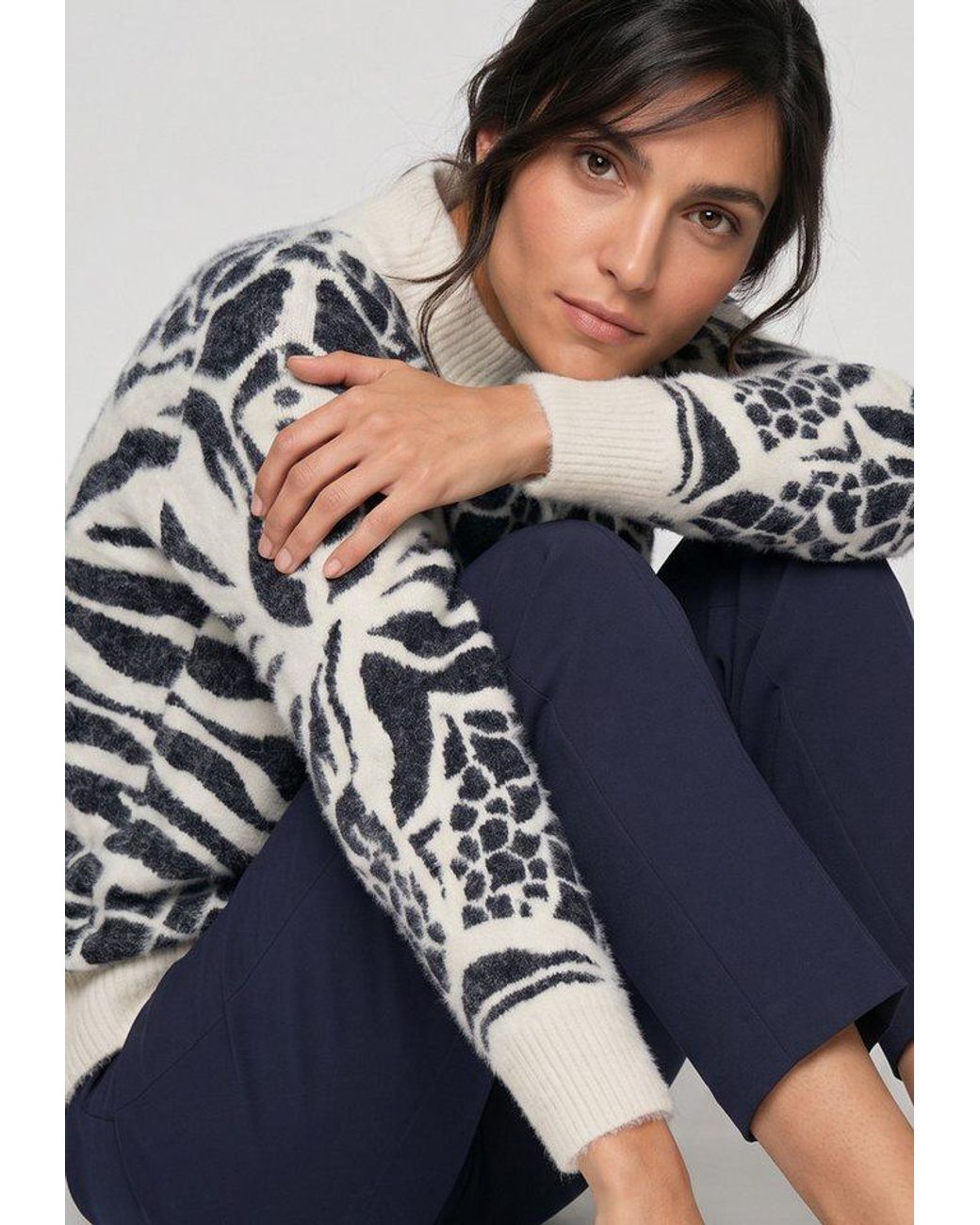 Olsen Gray Strickpullover Mit Stehkragen