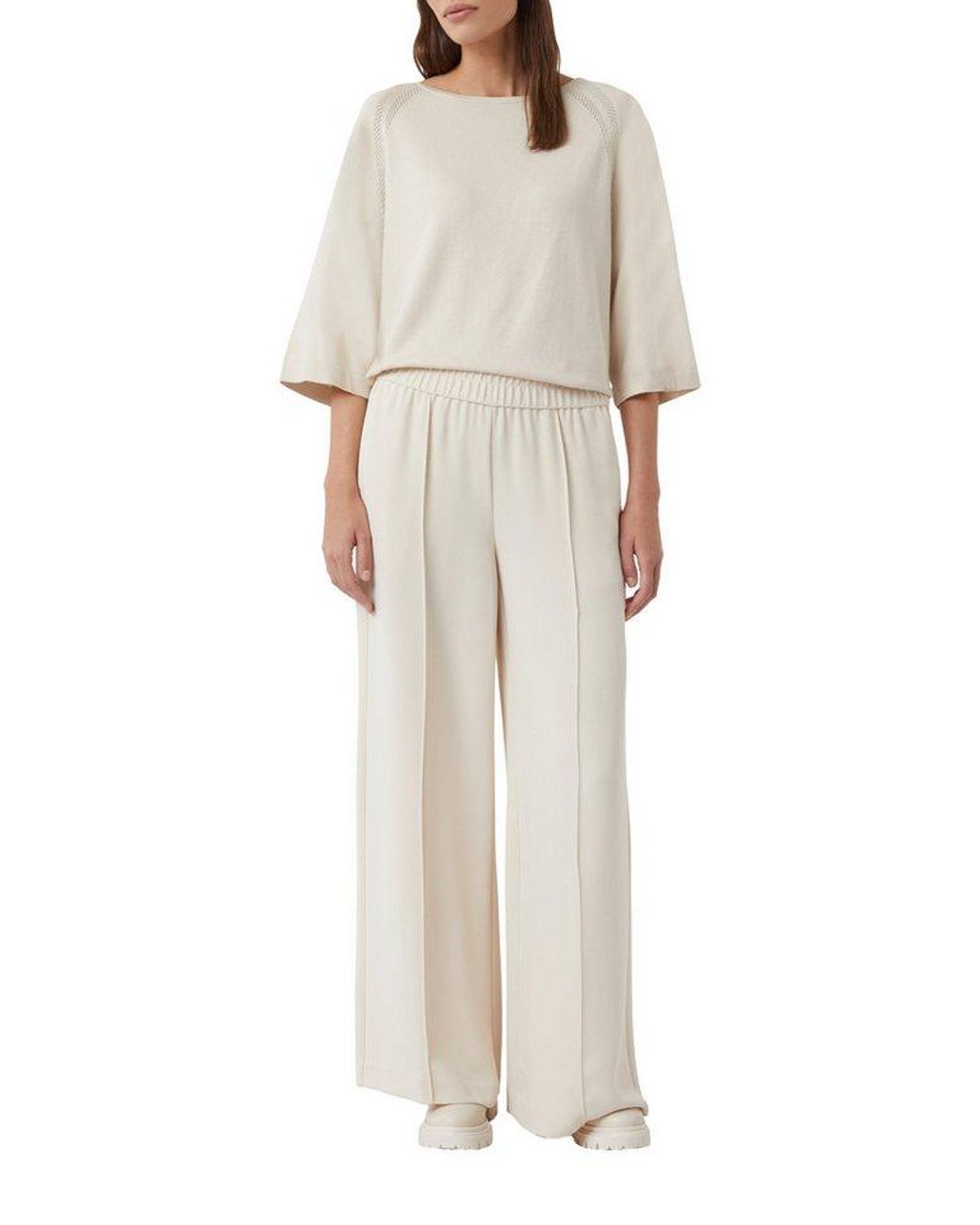 Comma, White Stoffhose Mit Elastischem Bund