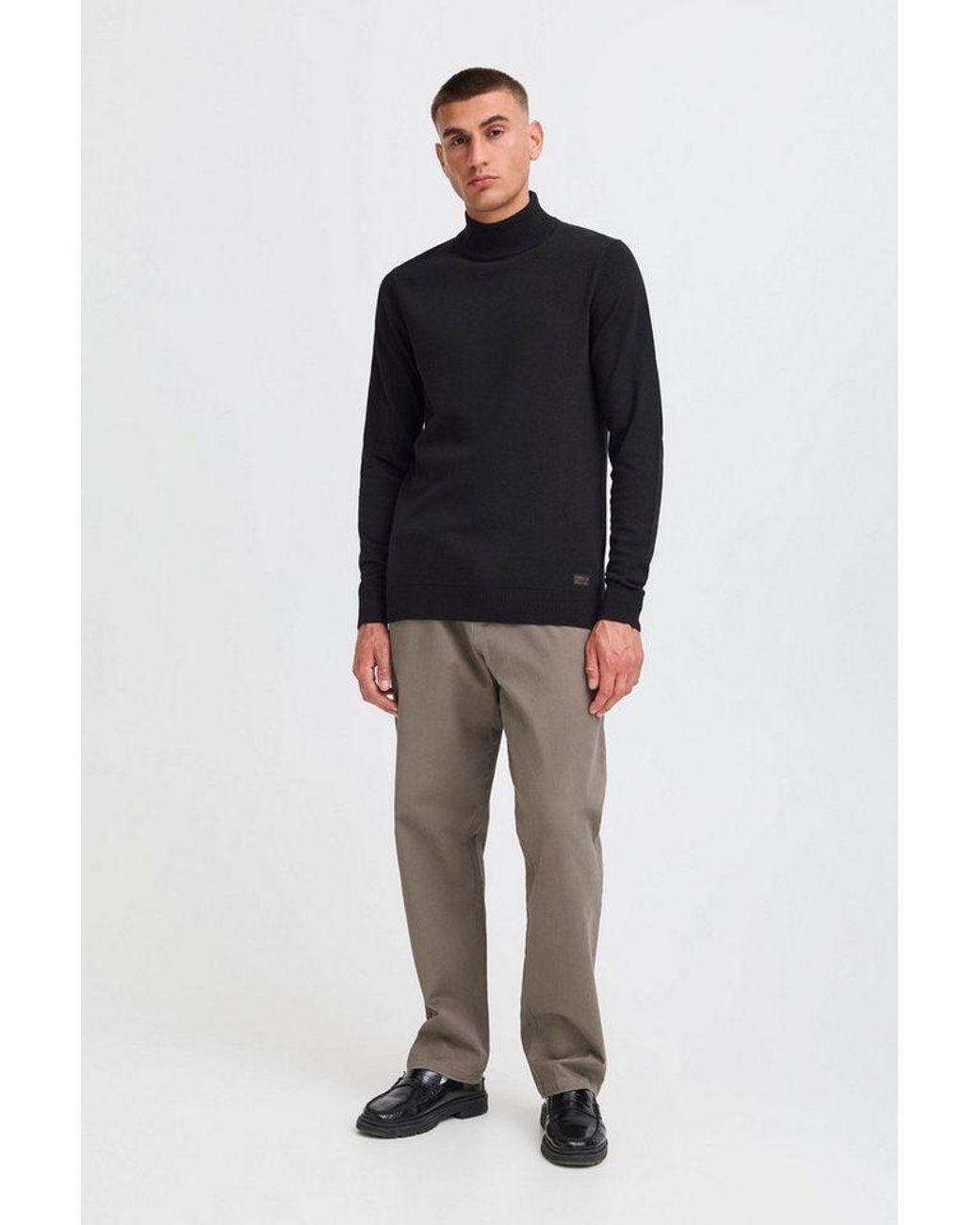 Solid Rollkragenpullover Sdakalmo Modischer Feinstrickpullover Mit Rollkragen in Black für Herren