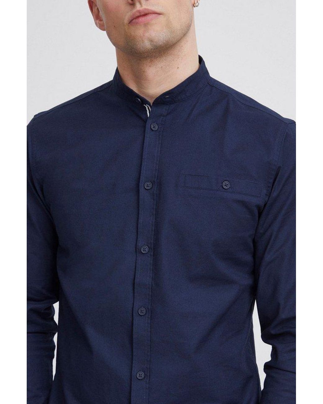 Solid Langarmhemd Sdallion Hemd Mit Knopfleiste in Blue für Herren