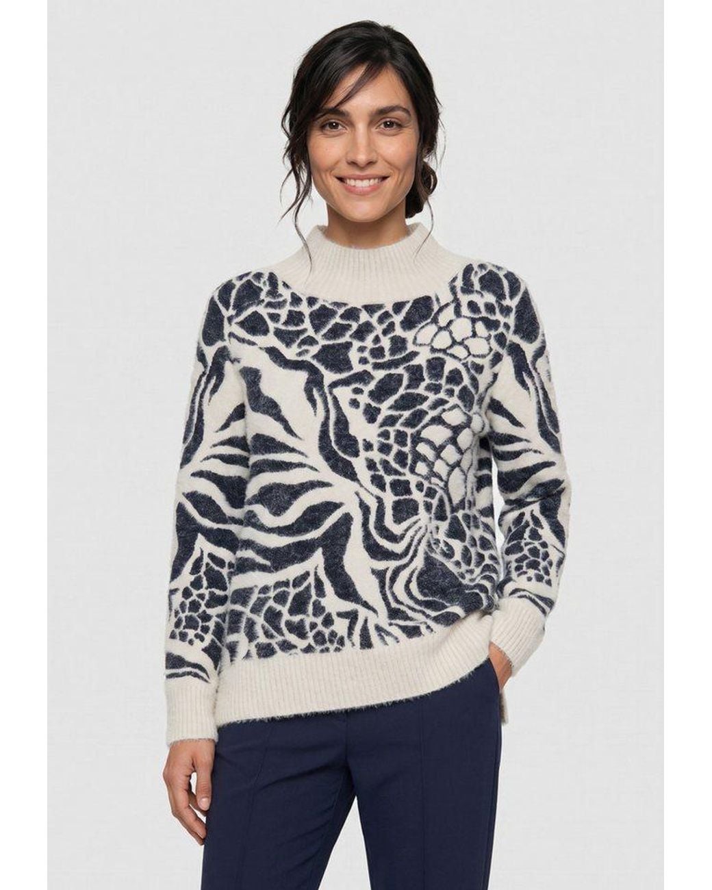 Olsen Gray Strickpullover Mit Stehkragen