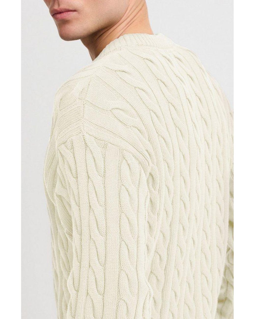 Solid Strickpullover Sdmalcolm Schöner Strickpullover Mit Zopfmuster in White für Herren