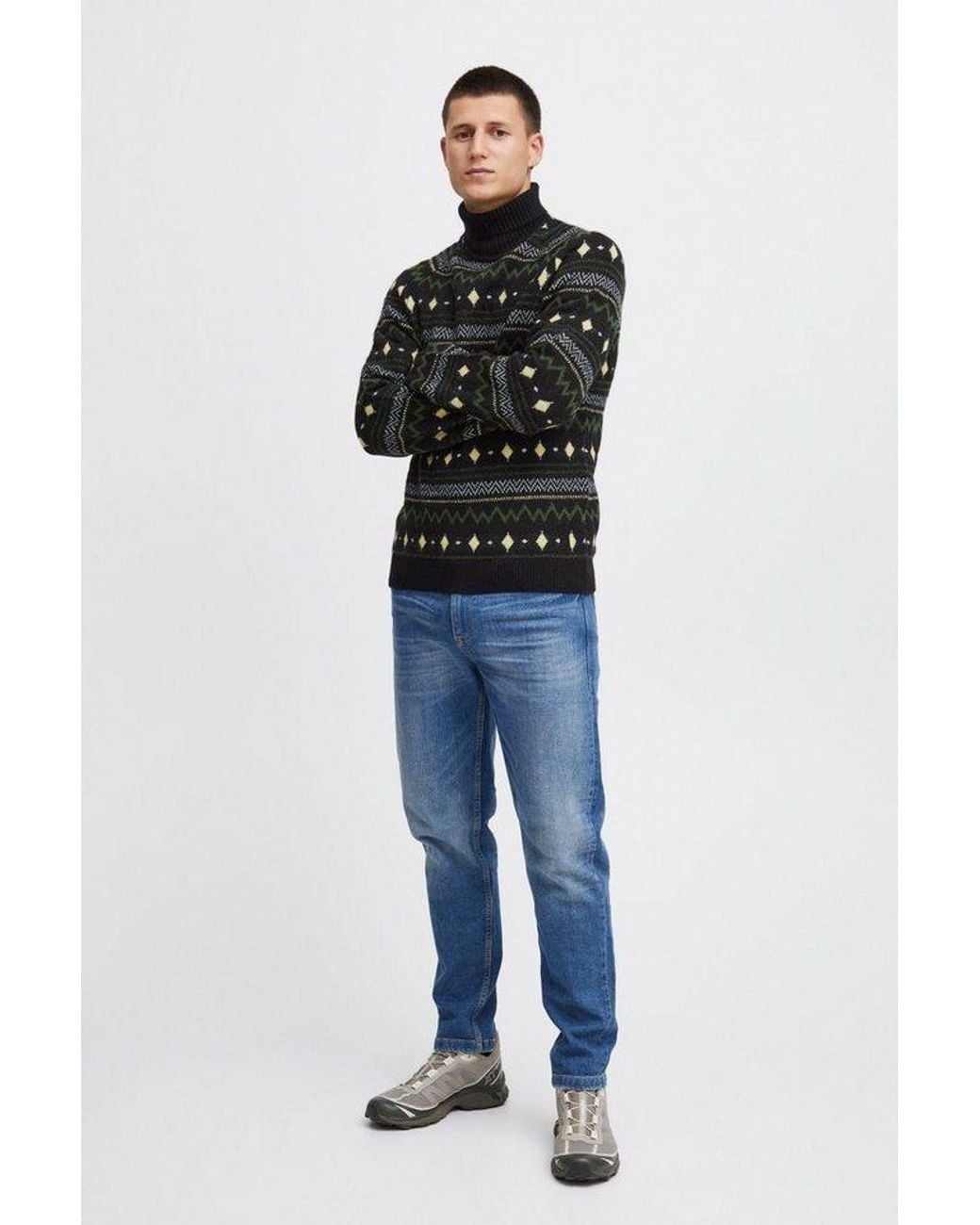 Blend Rollkragenpullover Bhpullover Stilvoller Basic Strickpullover Mit Rollkragen in Black für Herren