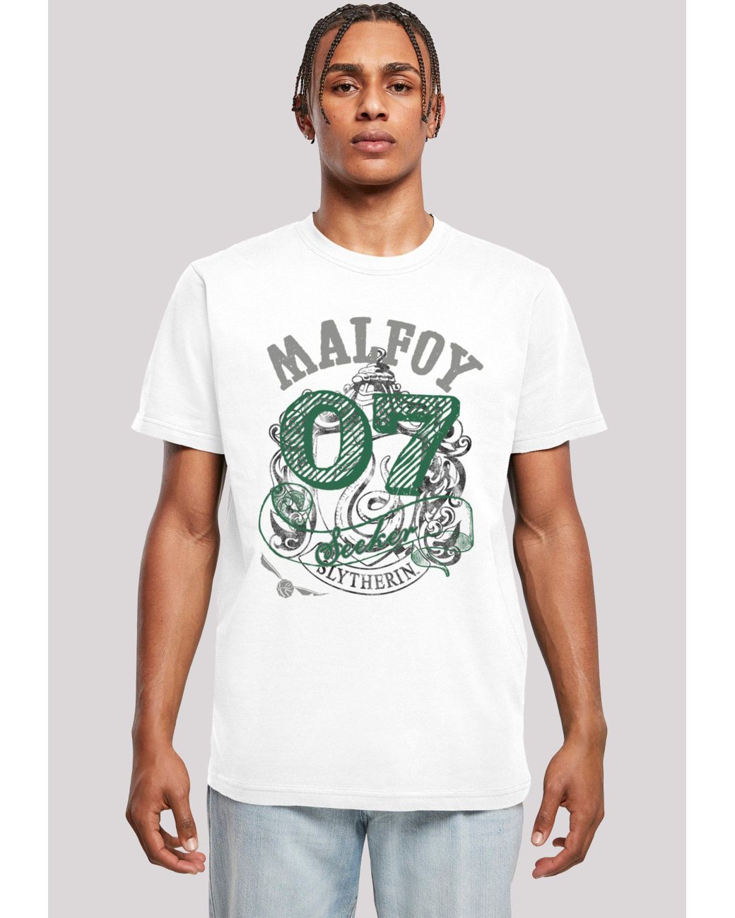 Lyst DE Malfoy Seeker F4NT4STIC Round Potter with (1-tlg) T-Shirt Neck Harry Grau Kurzarmshirt für Herren | Draco in