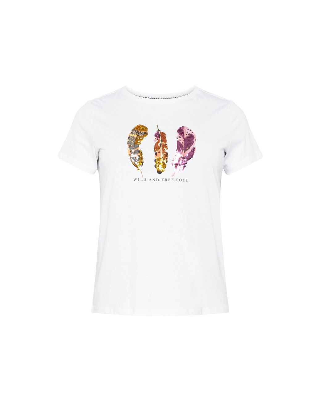 Lyst (1-tlg) T-Shirt DE Only Pailletten in Carmakoma | Weiß