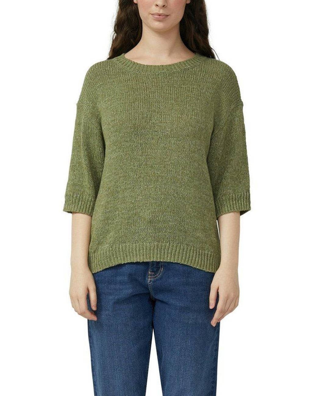 S.oliver Green 3/4 Arm-Pullover Strickpullover Mit Rundhals