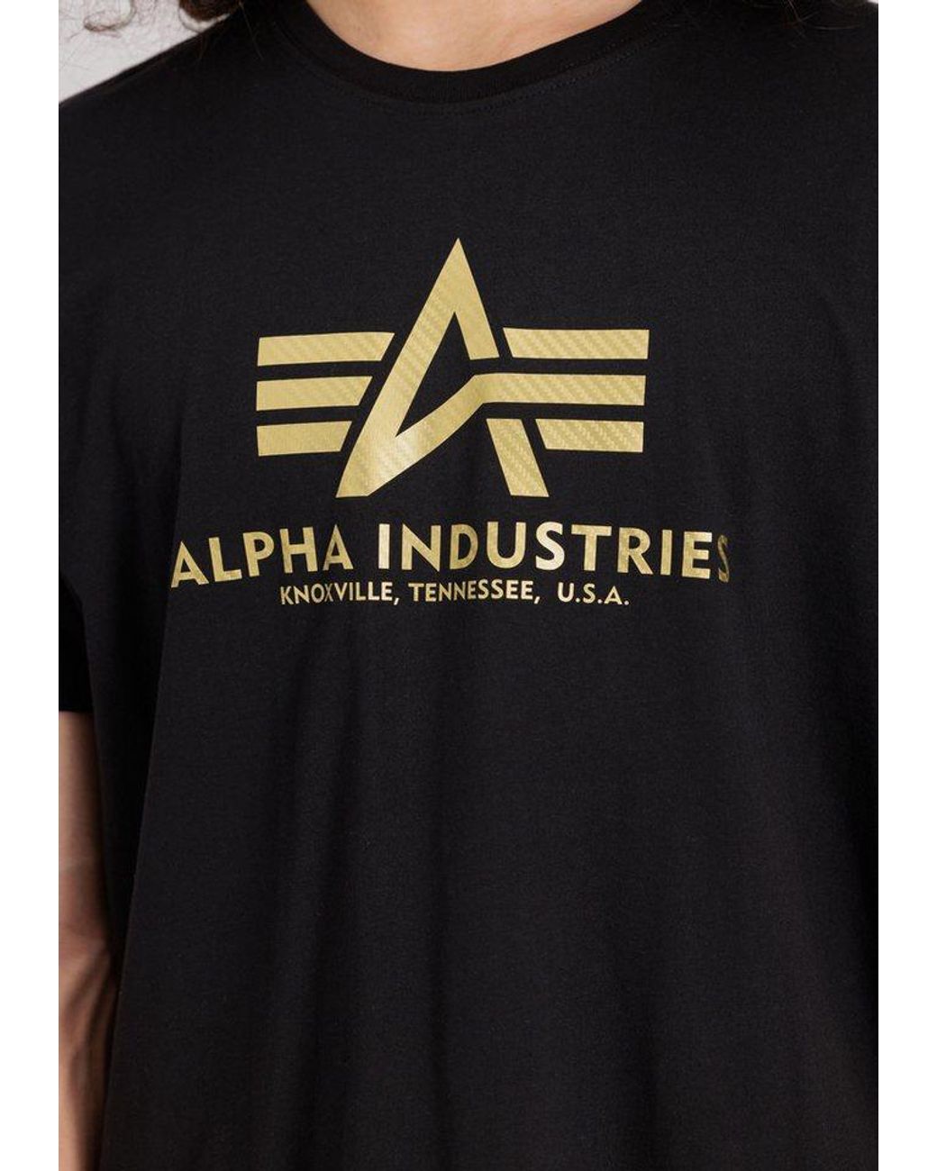 Alpha Industries Rundhalsshirt Basic T Carbon in Black für Herren