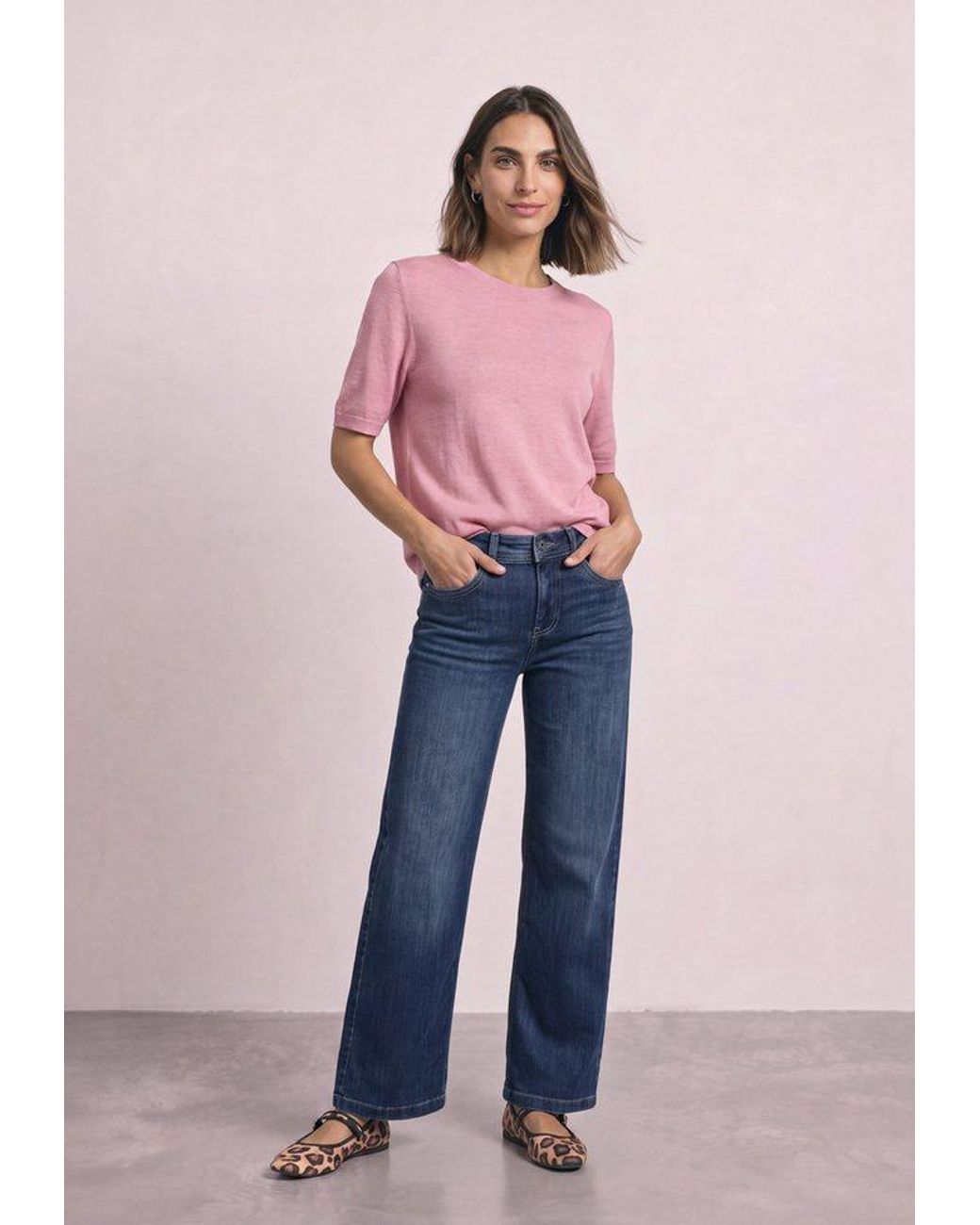 Street One Pink Kurzarmpullover Softe Viskose