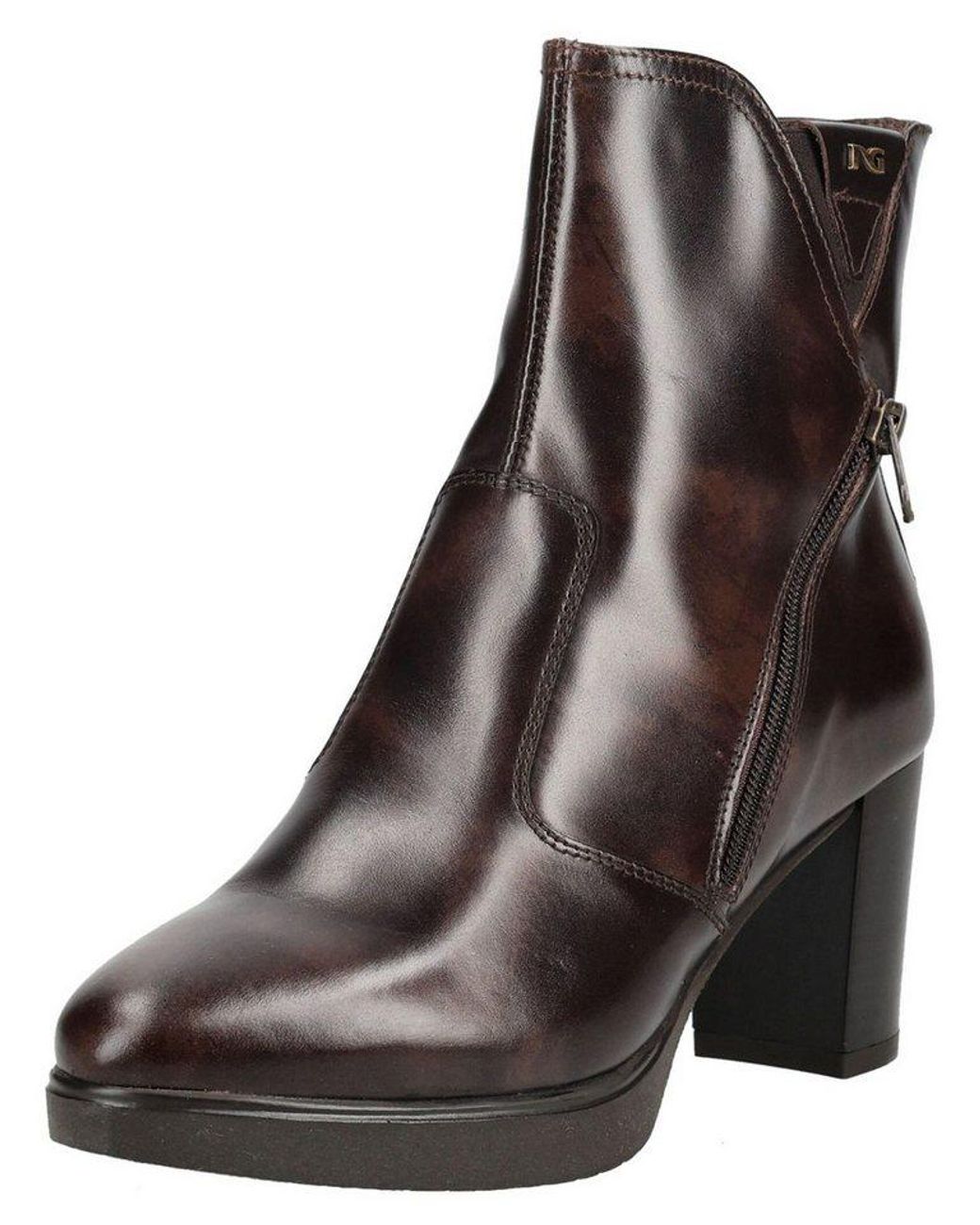 Nero Giardini Brown Stiefelette Leder/Textil Stiefelette