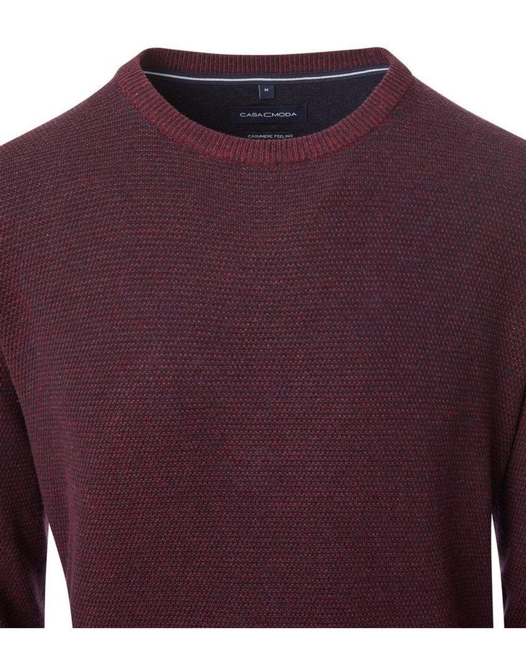 CASA MODA Strickpullover Pullover Uni in Red für Herren