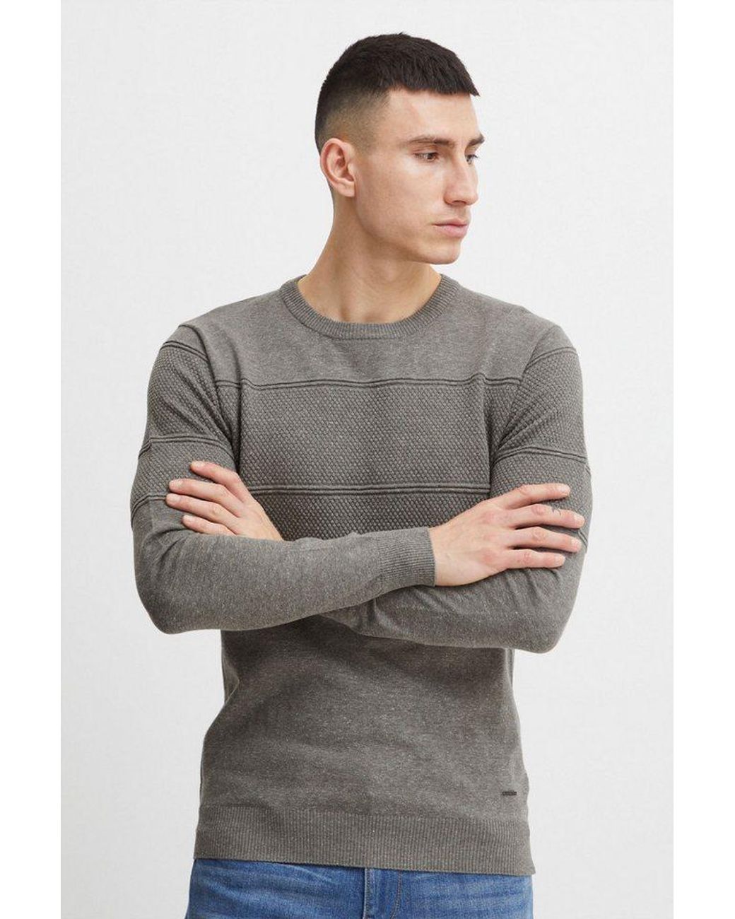 11 Project Strickpullover Pryannis Modischer Pullover in Gray für Herren