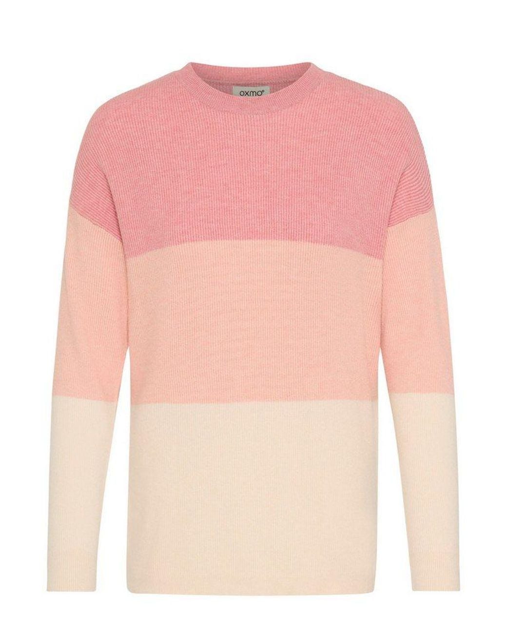 Oxmo Red Strickpullover Oximanny Gerippter Feinstrick-Pullover
