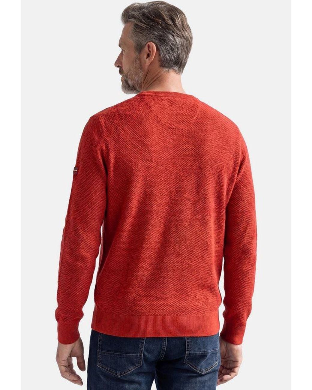 Redmond Rundhalspullover Basic (1-Tlg) Pullover in Red für Herren