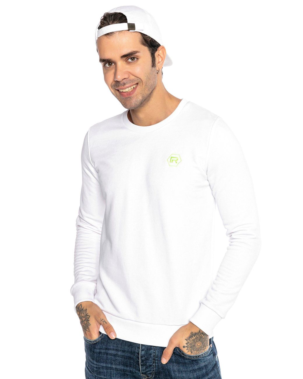 Redbridge Sweatshirt High Herren Neon-Details Weiß | Point mit Lyst in DE für trendigen