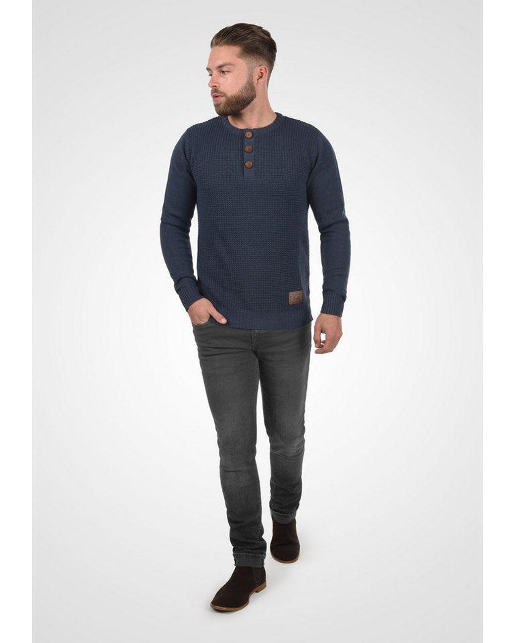 Solid Strickpullover Sdterrance Strickpulli in Blue für Herren