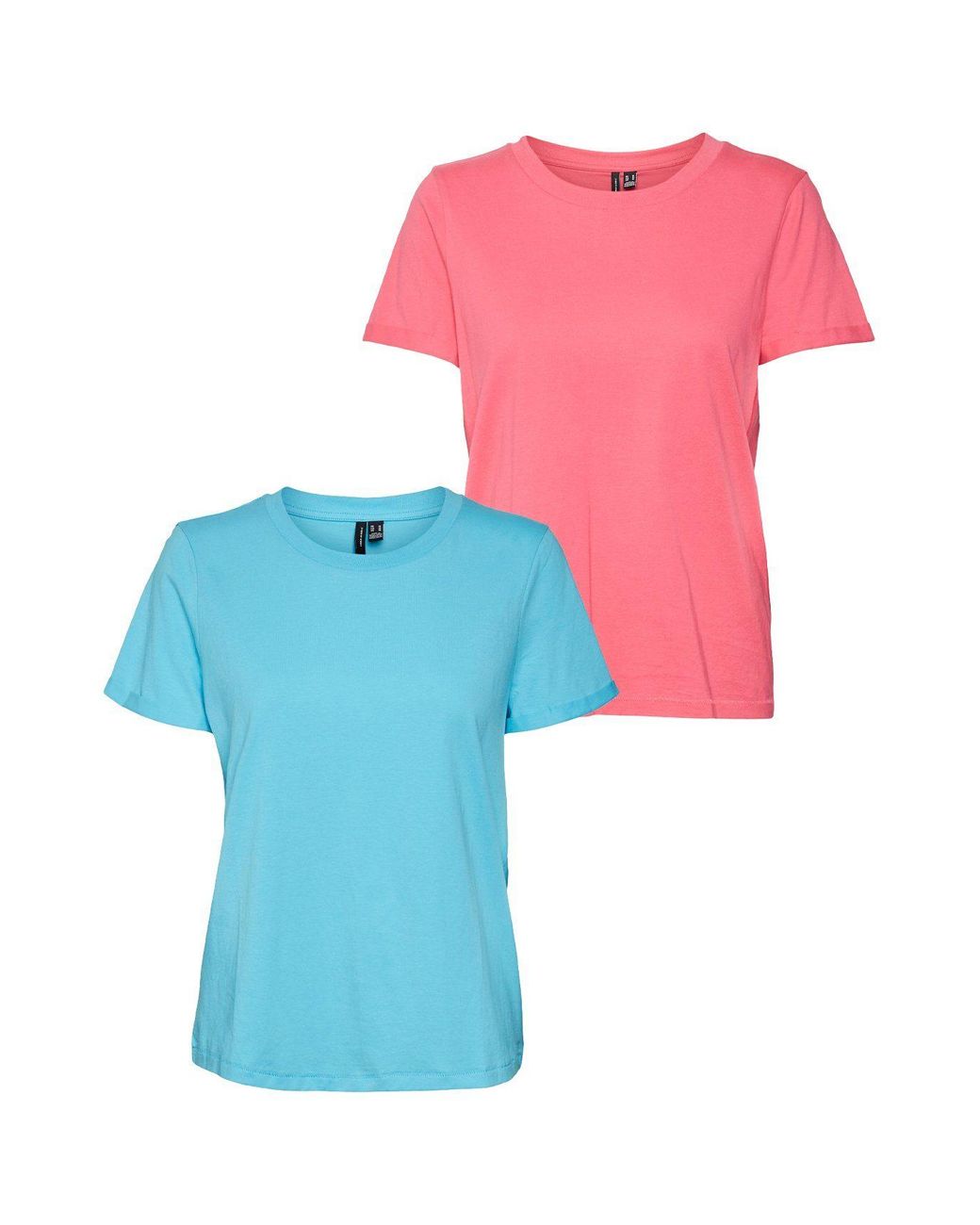 Vero Moda 2er Pack Basic T-Shirt VMPAULA (2-tlg) 5270 in Blau-Rot in Pink |  Lyst DE