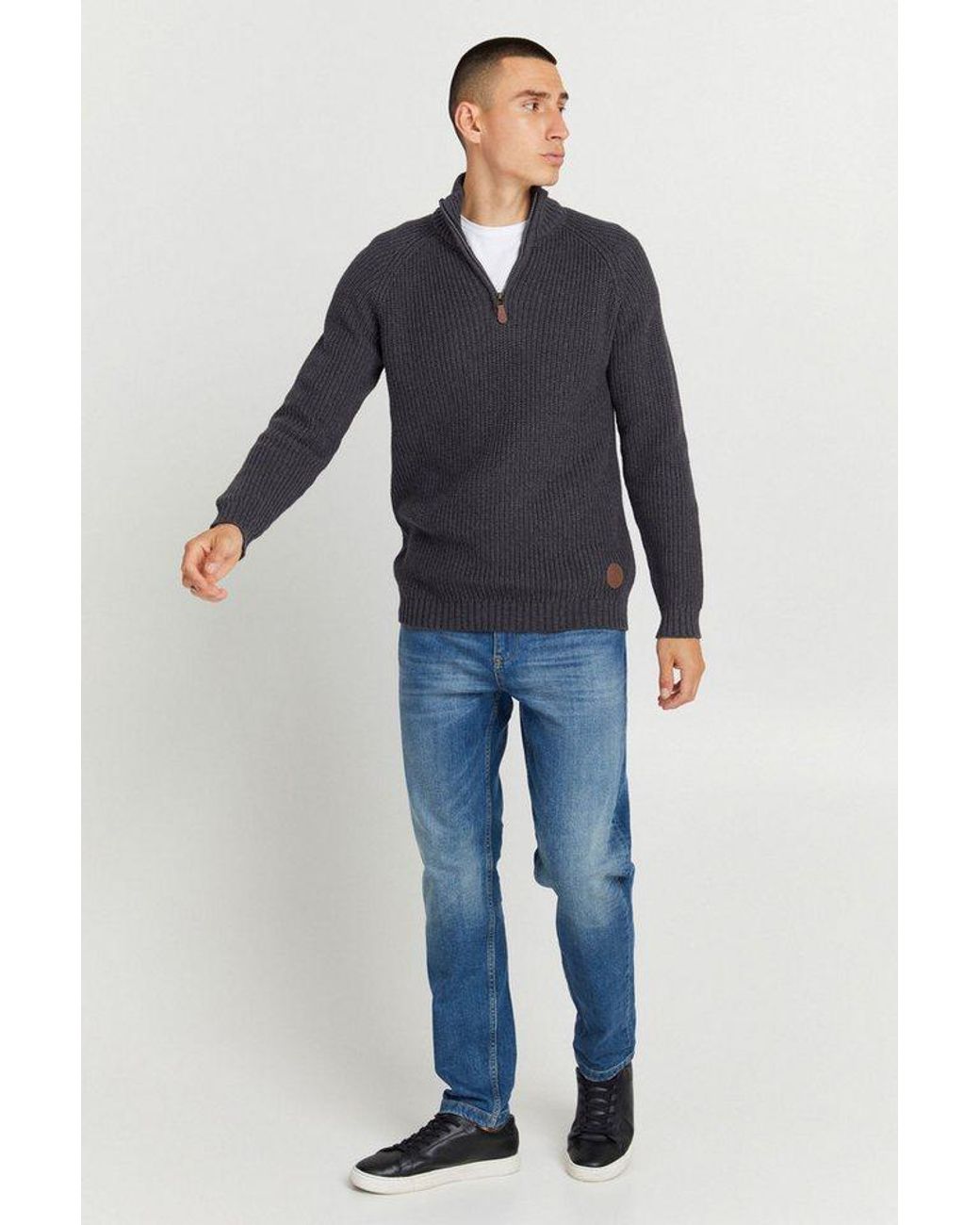 Solid Troyer Sdxenox Strickpulli Mit Stehkragen in Blue für Herren