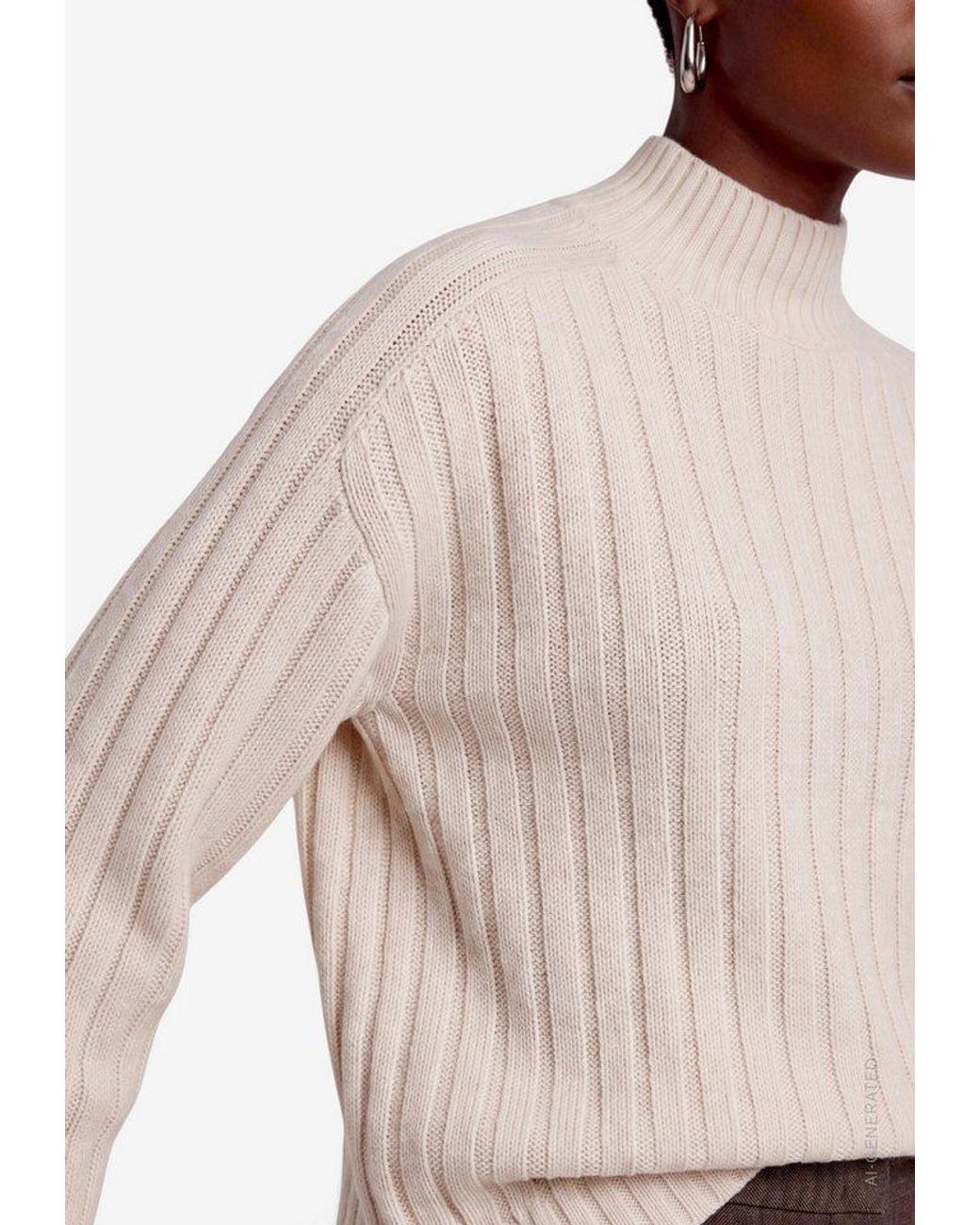Zero Natural Strickpullover Winterpullover Mit Stehkragen